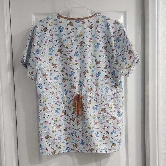 Playful Cartoon Print Scrub Top - Picture 5 of 7